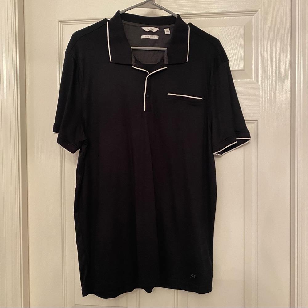 Black and white golf shirt